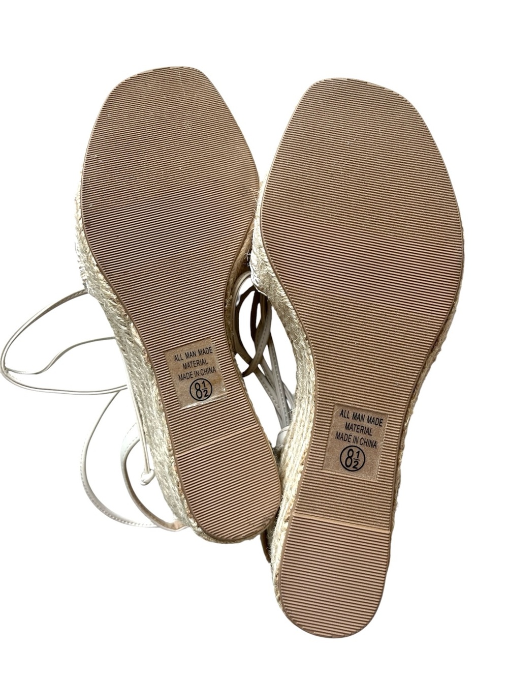 New Soda ATHENA CREAM LACE UP WEDGE  Espadrille Wedges Lace Sandal  8.5 - Picture 10 of 12